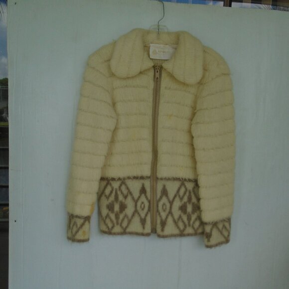 vintage Alafoss Icewool Sweater Womens Size S Full-Zip Beige - Picture 1 of 3